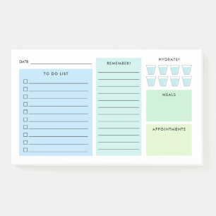Blue Green Daily Organizer - To Do List Post-it Notes