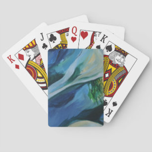Blue, green Delta Abstract Painting Playing Cards