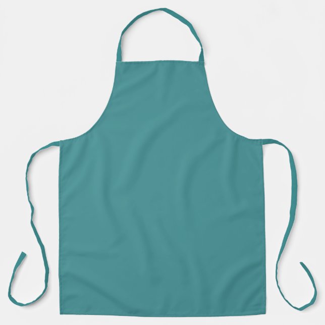 Blue Green Denim Smokey Topaz Solid Colour Apron (Front)