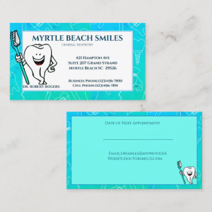 Blue Green Dentist Appointment and  Business Card