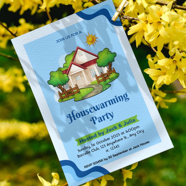 Blue Green Elegant Housewarming Party Invitation (Creator Uploaded)
