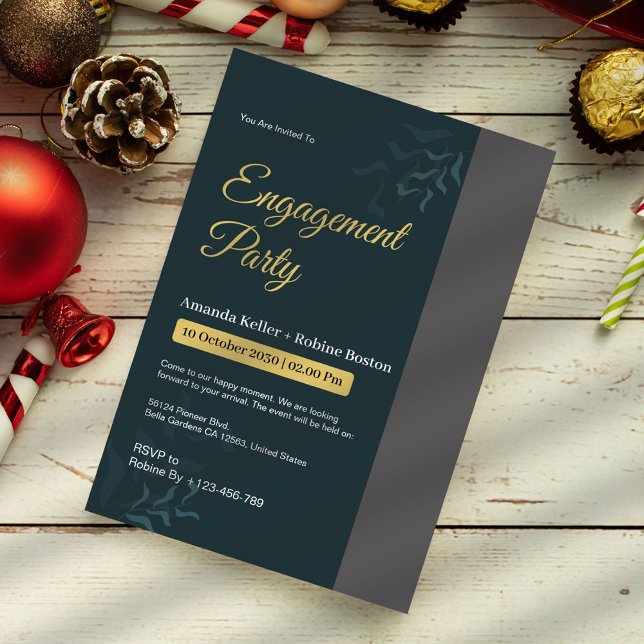 Blue Green Engagement Party Invitation (Creator Uploaded)