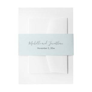 Blue Green Eucalyptus Wedding  Invitation Belly Ba Invitation Belly Band