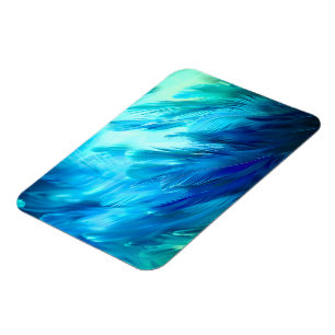 Blue Green Feather Abstract Magnet