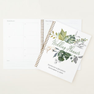 Blue & Green Floral Wedding Planner Notebook