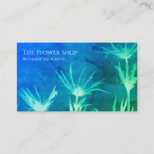 Blue Green Flower Business Card