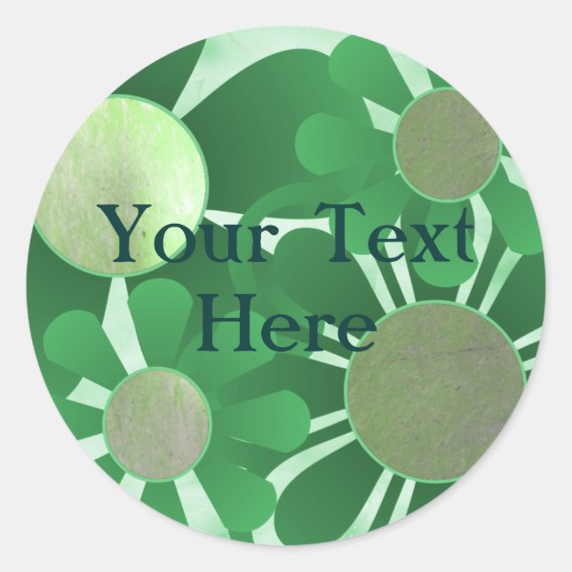 Blue-Green Flower Stickers (Front)