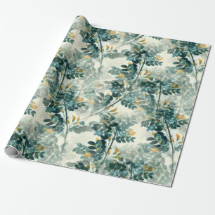  Blue Green Foliage  Wrapping Paper