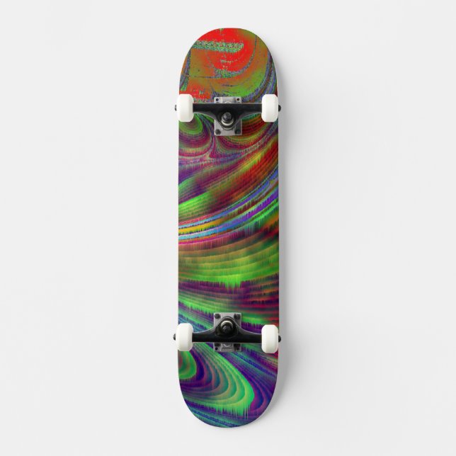 Blue-Green Fractal Skateboard (Front)