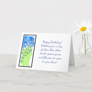 Blue Green Funny Birthday Card