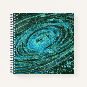 Blue Green Galaxy Notebook