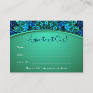 Blue & Green Gems Mandala Appointment Card