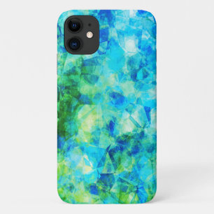 Blue Green Geometric Pattern Simulated Glass Case-Mate iPhone Case