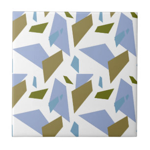 Blue Green Geometric Shapes Seamless Pattern Tile