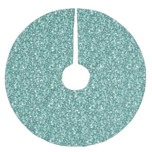 Blue Green Glitter Pattern Brushed Polyester Tree Skirt