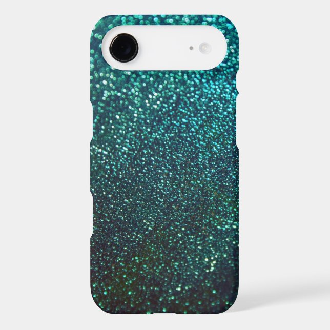 Blue/Green Glitter Print Sparkle iPhone Cover (Back)