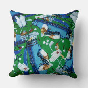 Blue & Green Golfing Cushion