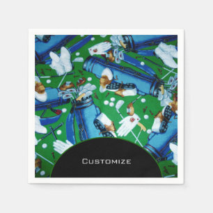 Blue & Green Golfing Napkin