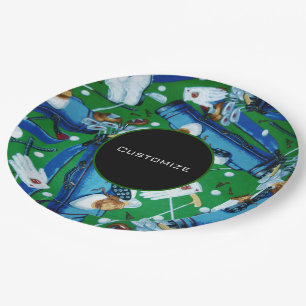 Blue & Green Golfing Paper Plate