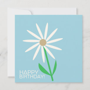 Blue-Green Happy Birthday Wishes with Daisy