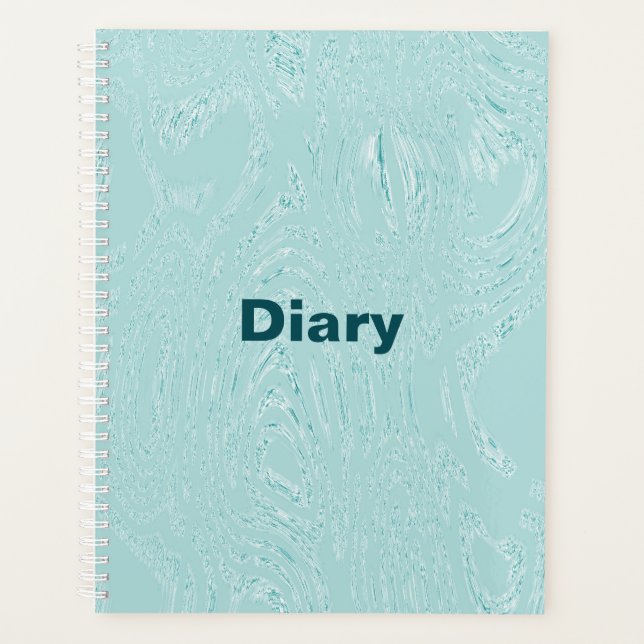 Blue Green Ice Diary Spiral Notebook Planner (Front)