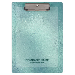 Blue-green iridescent shimmering glass texture clipboard