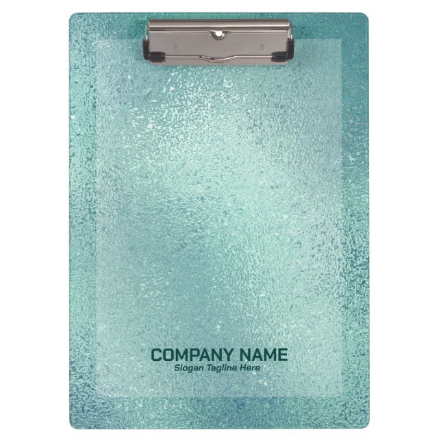 Blue-green iridescent shimmering glass texture clipboard (Front)