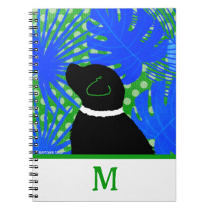 Blue Green Island Black Dog Notebook