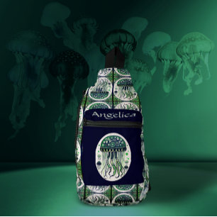 Blue green Jellyfish Sling Bag