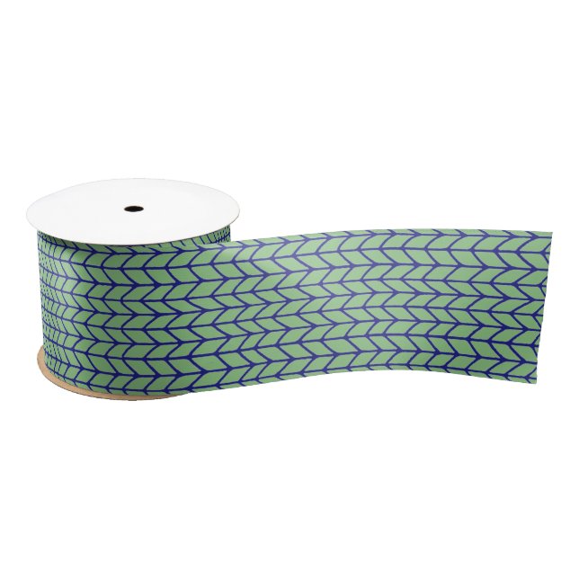 BLUE GREEN KNIT 3" Wide Satin Ribbon (Spool)