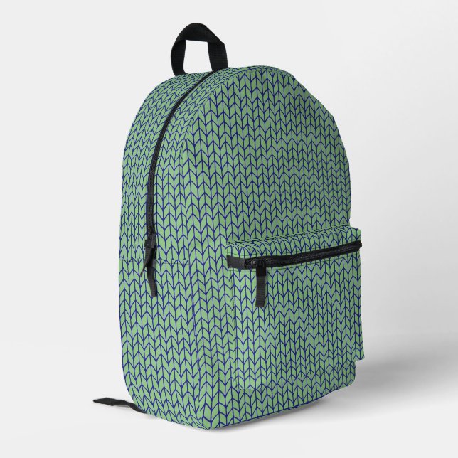 BLUE GREEN KNIT Backpack (Back Corner Left)