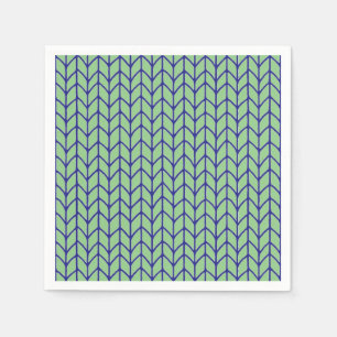 BLUE GREEN KNIT Standard Cocktail Paper Napkins