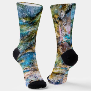 Blue Green Labradorite Gemstone Socks