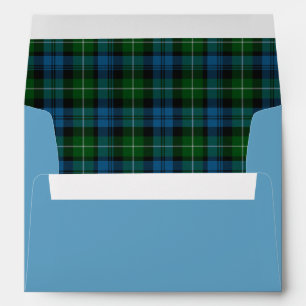 Blue & Green Lamont Tartan Plaid Custom Envelope