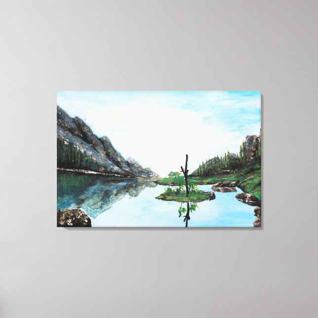 Blue Green Landscape Canvas Print (Front)