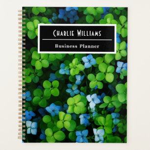 Blue green leaf pattern   Personalised Spiral Planner