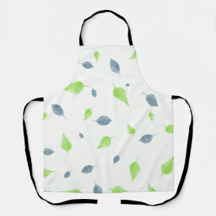 Blue & Green Leaves Pattern  Apron