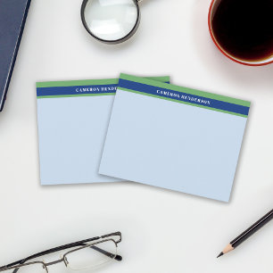 Blue Green Light Blue Stripes Add Your Name Card