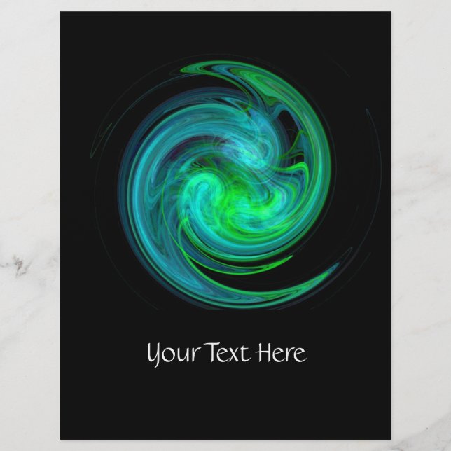 BLUE GREEN LIGHT VORTEX IN BLACK FLYER (Front)