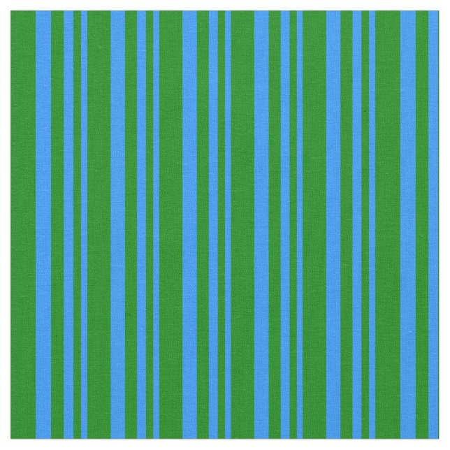 Blue & Green Lined Pattern Fabric (Close Up)