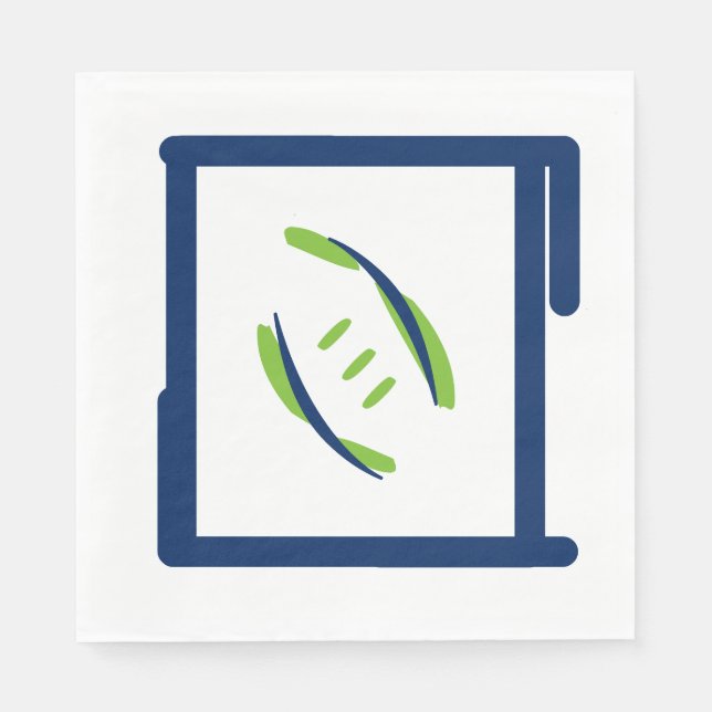 Blue & Green Luuncheon Napkins (Front)