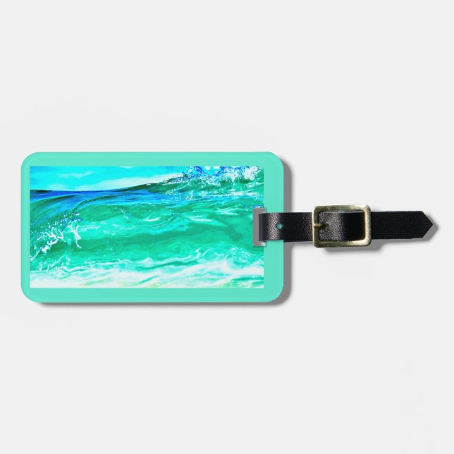 blue/green maui wave Thunder_Cove Luggage Tag (Front Horizontal)