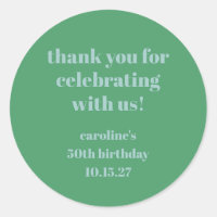 Blue Green Modern Custom 50th Birthday Thank You
