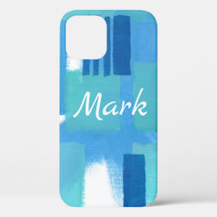 Blue Green Modern Design Personalised iPhone Case
