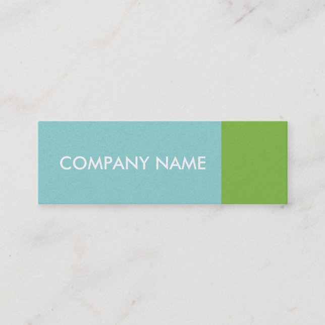 Blue Green Modern Mini Business Card (Front)