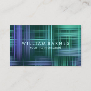 Blue Green Modern Plaid Business Card