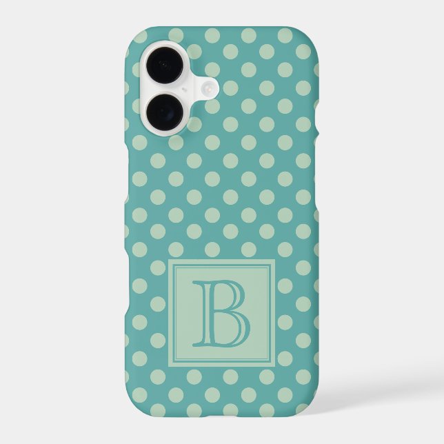 Blue Green Monogram Polka Dot (Back)