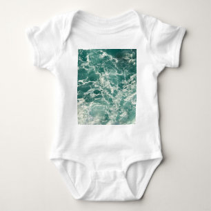 Blue Green Ocean Waves Baby Bodysuit