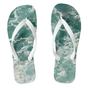 Blue Green Ocean Waves Jandals
