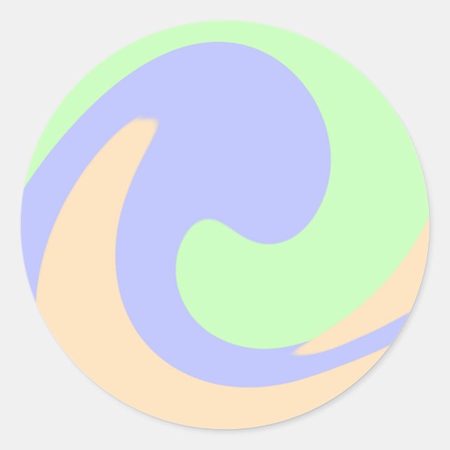 Blue green ombre fluid marble boho bold pattern  classic round sticker (Front)